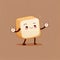 cute cane sugar cube cartoon character making gesture high five, cartoon style, modern simple illustration