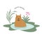 Cute capybara chilling in the water