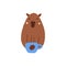 Cute capybara in flat style. Capibara vector illustration for postcard, children\\\'s clothing