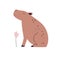 Cute capybara. Funny animal character in Scandinavian style. Adorable sweet Scandi rodent, kawaii baby capibara