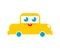 Cute car isolated. funny auto cartoon style. kids character. Childrens style