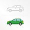 Cute Car Vector Design Illustration. Coloring book pages for kids.