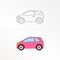 Cute Car Vector Design Illustration. Coloring book pages for kids.