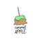 Cute caramel apple vector illustration