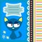 Cute card cartoon kitty