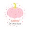 Cute card with pink pumpkin, vector illustration