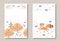 Cute cards design with forest and birds and little fox. Template for kids greeting and invitation cards, books covers