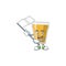 Cute caricature character of mug of beer with a white flag