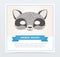 Cute carnival mask of raccoon. Children s masquerade accessory. Animal s muzzle. Flat vector design for kids birthday