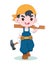 Cute carpenter cartoon illustration