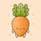 Cute carrot cartoon hand drawn style