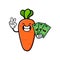 Cute carrot cartoon mascot character funny expression