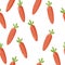Cute Carrot cartoon seamless patern. Vector illustration.