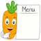 Cute Carrot Character with Blank Menu