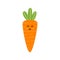 Cute carrot character isolated element