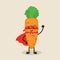 Cute carrot healthy vegetable mascot design