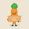 Cute carrot healthy vegetable mascot design