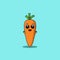 Cute Carrot Mascot Character Vector Illustration