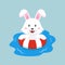 Cute Carrot Swimming Summer Cartoon