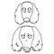 Cute carton saluki dog and puppy breed face lineart vector clipart. Pedigree kennel doggie for dog lovers. Purebred domestic pet