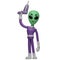 Cute Cartoon Alien 3D Character with a smiley face