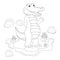 Cute cartoon alligator coloring book