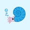 Cute cartoon ammonite
