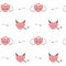 Cute cartoon angel and devil hearts seamless pattern background illustration