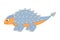 Cute cartoon ankylosaurus. Vector illustration of dinosaur isolated on white background.