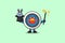 cute cartoon Archery target magician with bunny