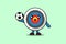 Cute cartoon Archery target playing football