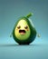 Cute Cartoon Avocado Character with funny face expression Generative AI