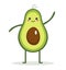Cute cartoon avocado. Isolated vector illustration