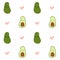 Cute cartoon avocado seamless pattern background illustration