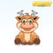 Cute Cartoon Axis Deer. Funny Vector Animal