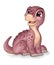 Cute cartoon baby brontosaurus vector isolated illustration