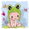 Cute Cartoon Baby in a froggy hat