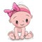 Cute cartoon baby girl