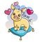 Cute cartoon baby golden pig