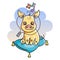 Cute cartoon baby golden pig