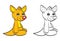 Cute cartoon baby kangaroo