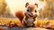 Cute cartoon of a baby squirrel for illustrations for children. AI Generated