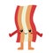 Cute cartoon bacon isolated