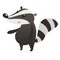 Cute cartoon badger illustrated. Vector badger