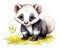 cute cartoon badger on a white background.