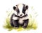 cute cartoon badger on a white background.
