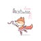Cute cartoon ballet dancer fox with tape,animal character or mascot