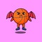 Cute cartoon Basketball character as dracula