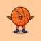 Cute cartoon basketball with flashy expression