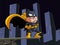 Cute cartoon batman masked superhero